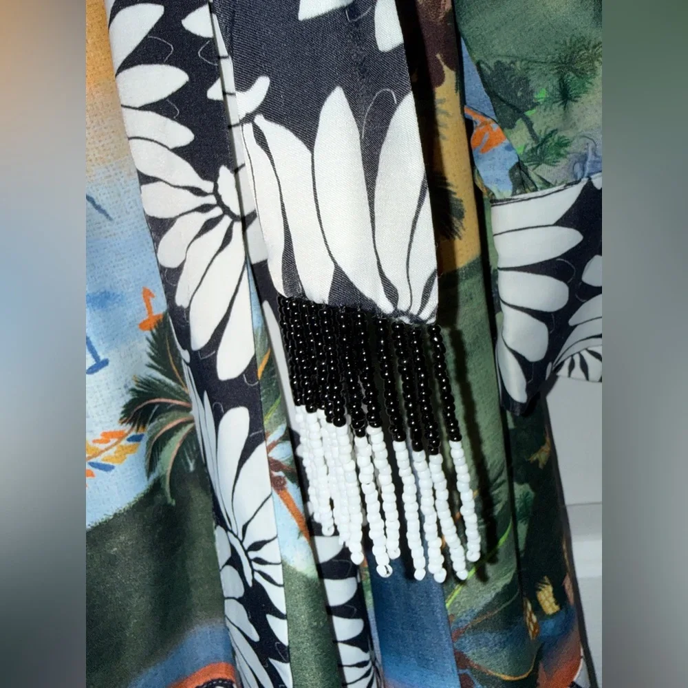 NWT Farm Rio Carioca Long Sleeve Tropical Wrap Mini Sz Medium - Picture 8 of 12